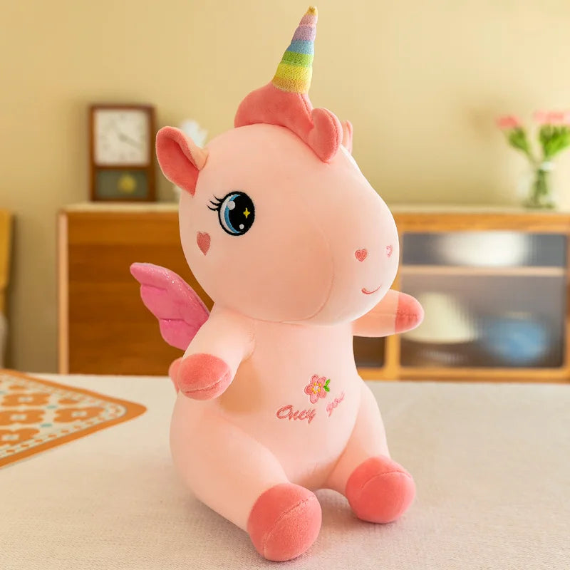 Avie the Rainbow Unicorn Plushie-Enchanted peach