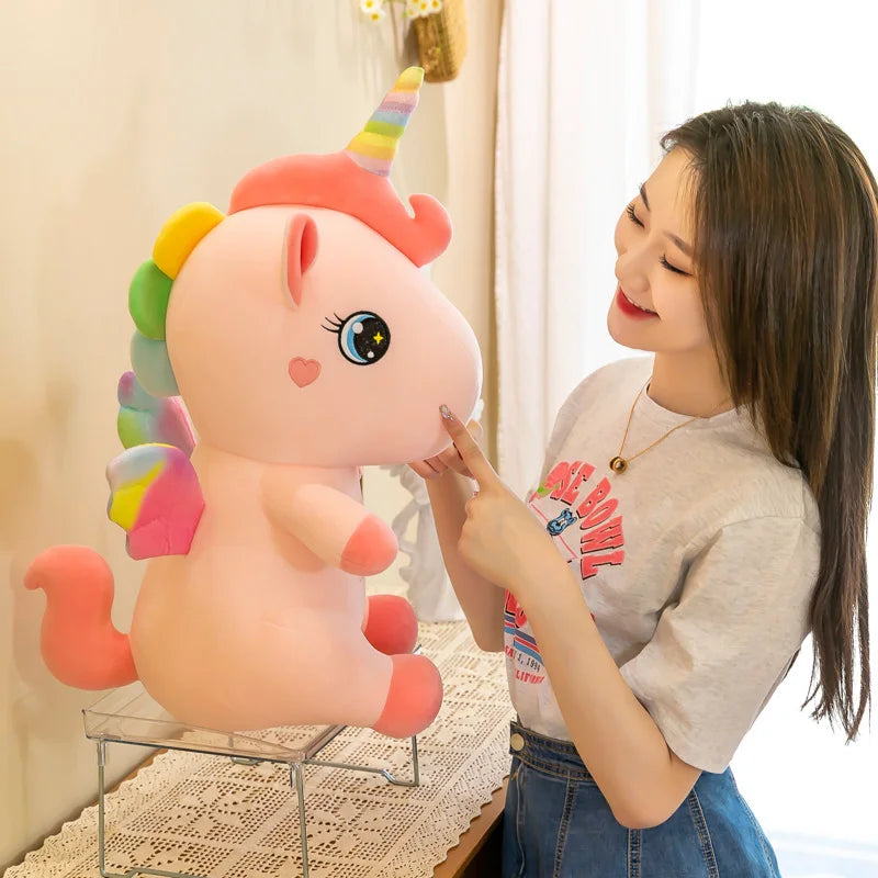 Avie the Rainbow Unicorn Plushie-Enchanted peach