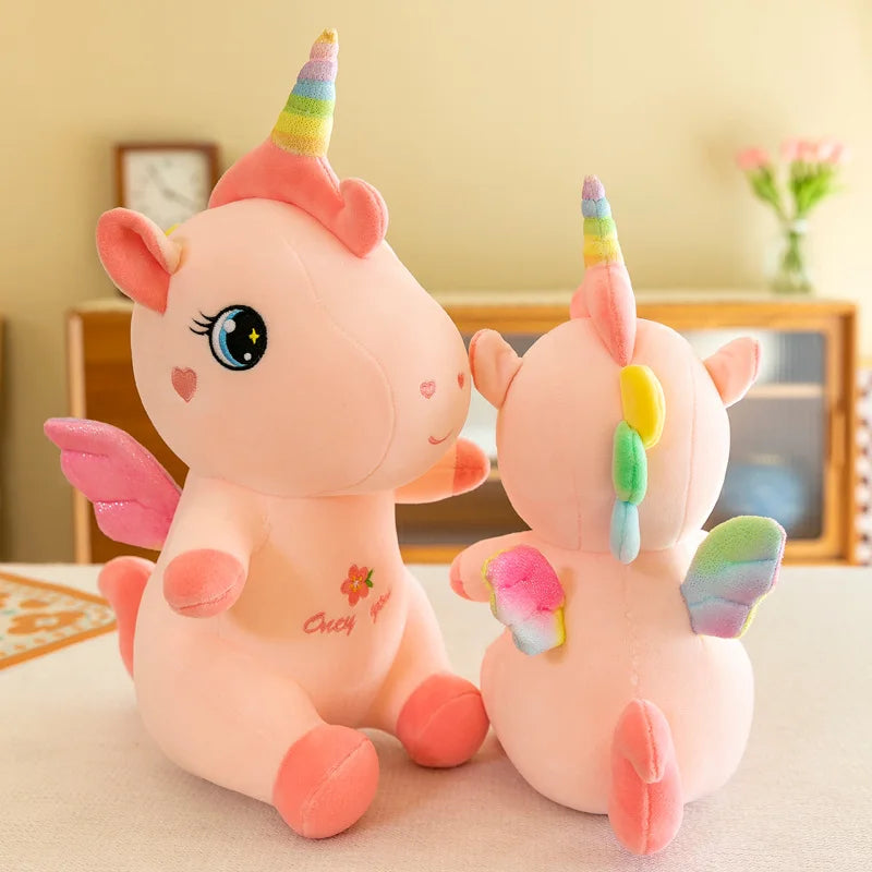 Avie the Rainbow Unicorn Plushie-Enchanted peach