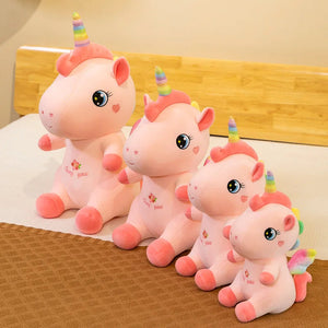 Avie the Rainbow Unicorn Plushie-Enchanted peach