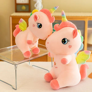 Avie the Rainbow Unicorn Plushie-Enchanted peach