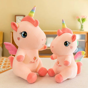 Avie the Rainbow Unicorn Plushie-Enchanted peach