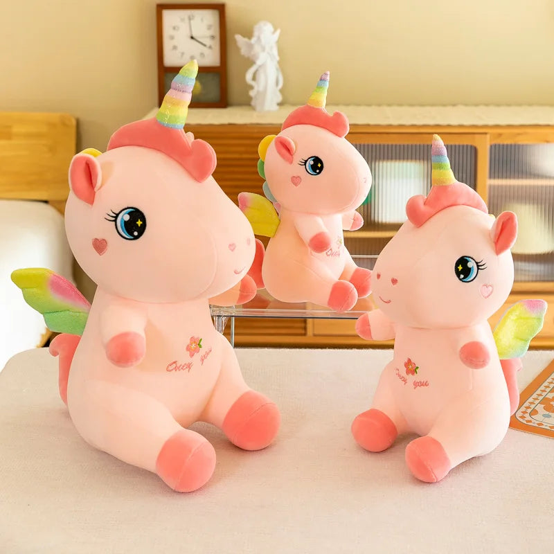 Avie the Rainbow Unicorn Plushie-Enchanted peach