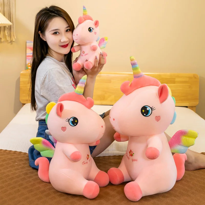 Avie the Rainbow Unicorn Plushie-Enchanted peach