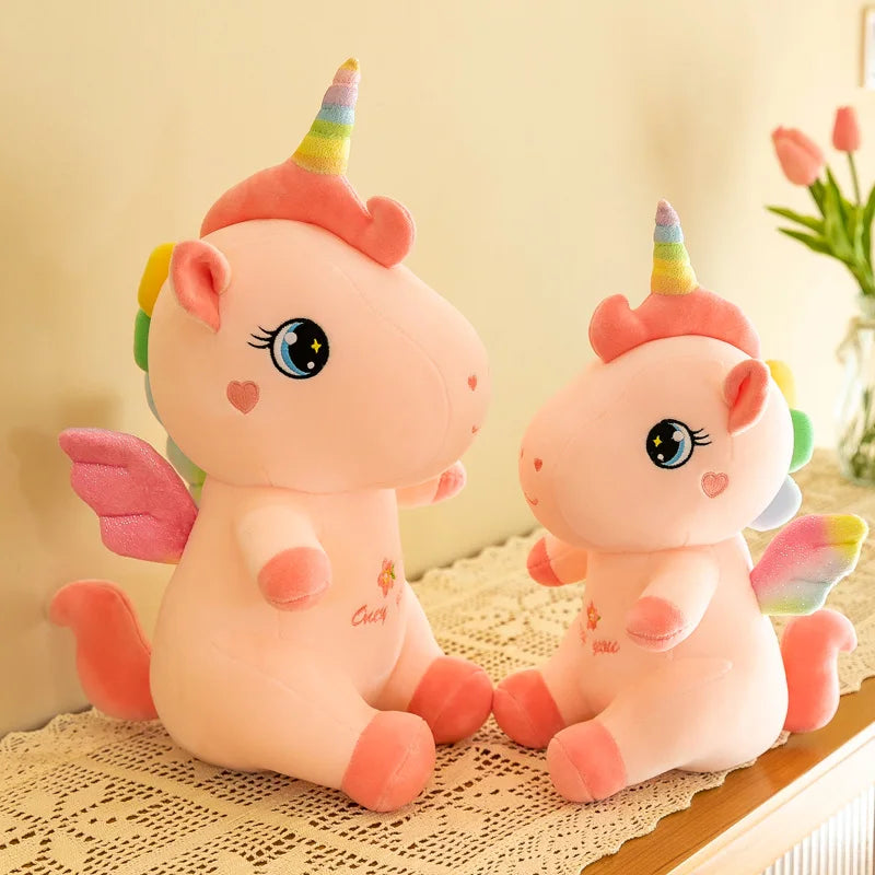 Avie the Rainbow Unicorn Plushie-Enchanted peach