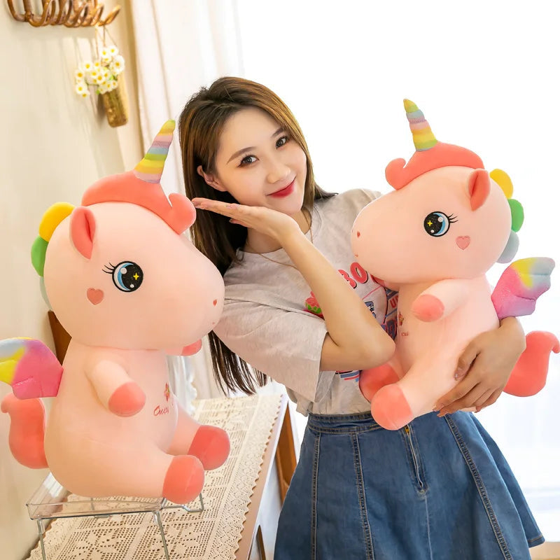 Avie the Rainbow Unicorn Plushie-Enchanted peach