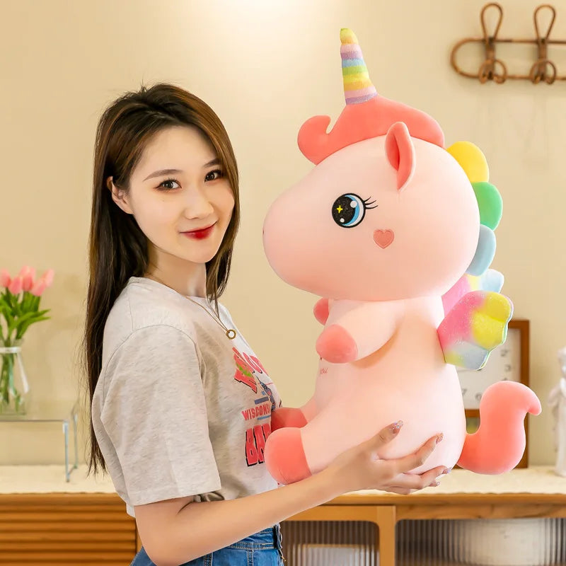 Avie the Rainbow Unicorn Plushie-Enchanted peach