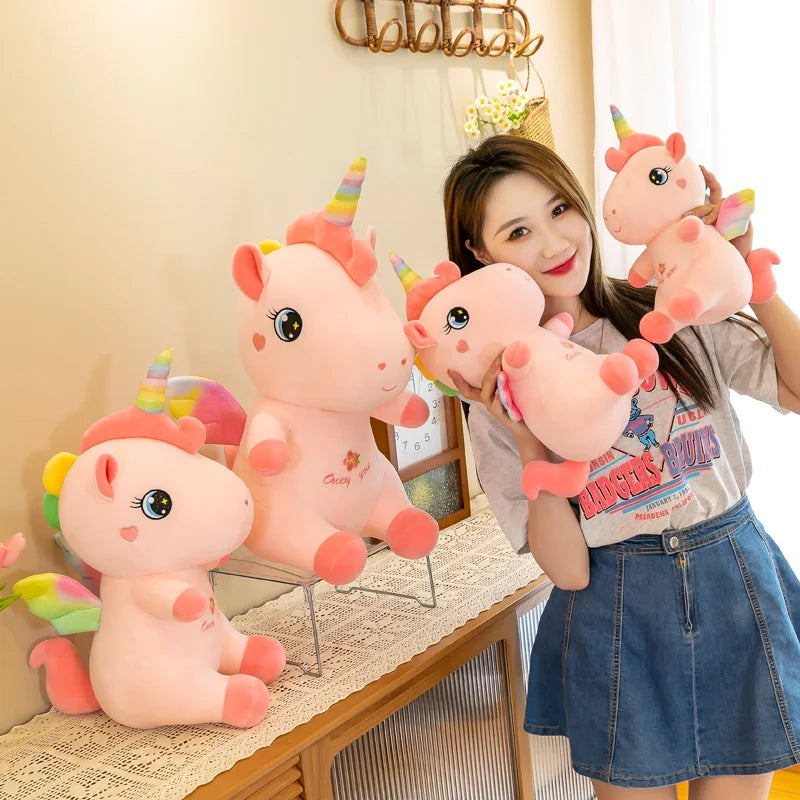 Avie the Rainbow Unicorn Plushie-Enchanted peach