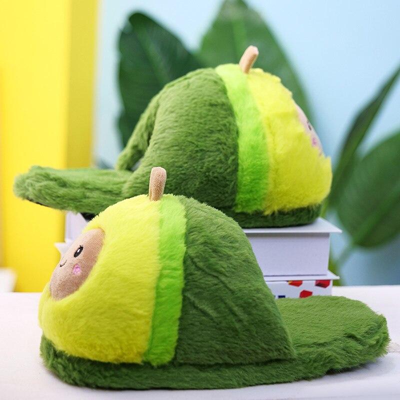 Avocado Plush Slippers-Enchanted peach