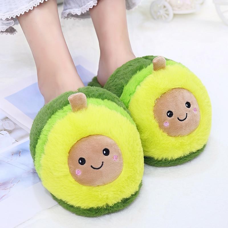 Avocado Plush Slippers-Enchanted peach