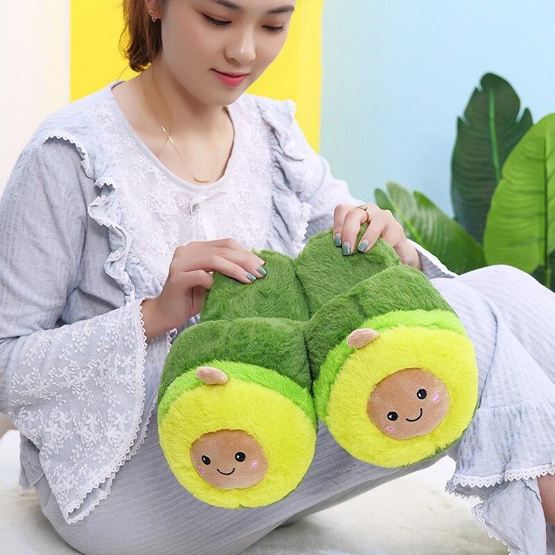 Avocado Plush Slippers-Enchanted peach