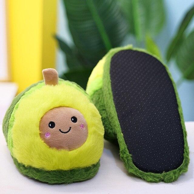 Avocado Plush Slippers-Enchanted peach