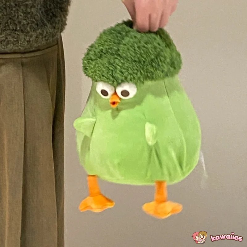 Baba the Funny Chicken Broccoli Plushie-Enchanted peach