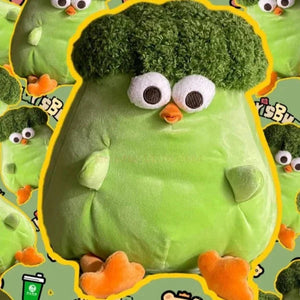 Baba the Funny Chicken Broccoli Plushie-Enchanted peach