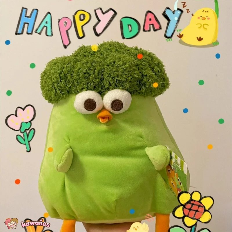 Baba the Funny Chicken Broccoli Plushie-Enchanted peach