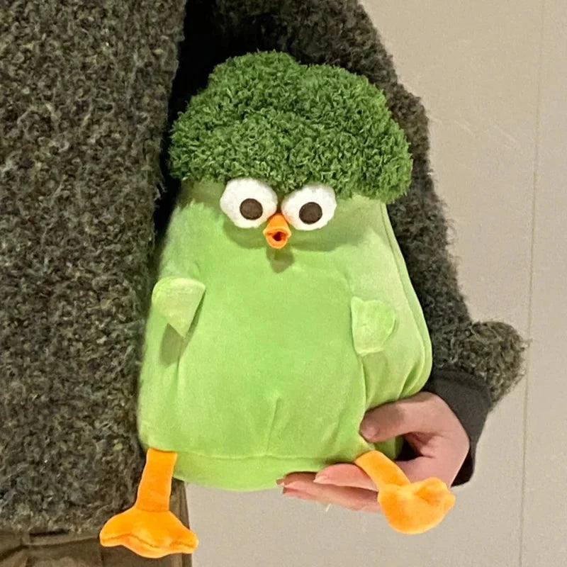 Baba the Funny Chicken Broccoli Plushie-Enchanted peach