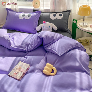 Baby Blue Gray Purple Bedding Set Collection-Enchanted peach