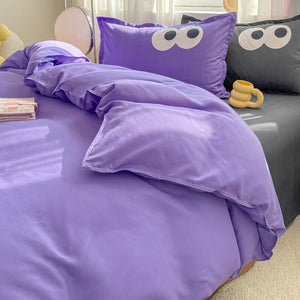 Baby Blue Gray Purple Bedding Set Collection-Enchanted peach