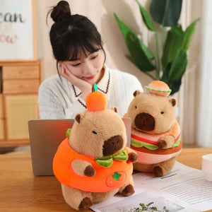 Baby Capybara Animal Dress-up Plushie Collection-Enchanted peach