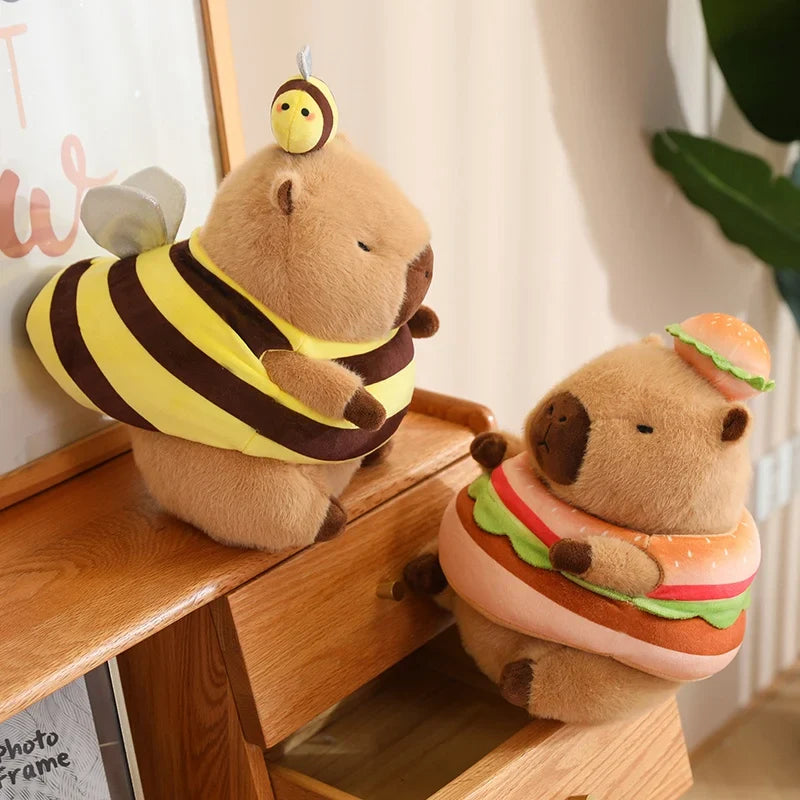 Baby Capybara Animal Dress-up Plushie Collection-Enchanted peach