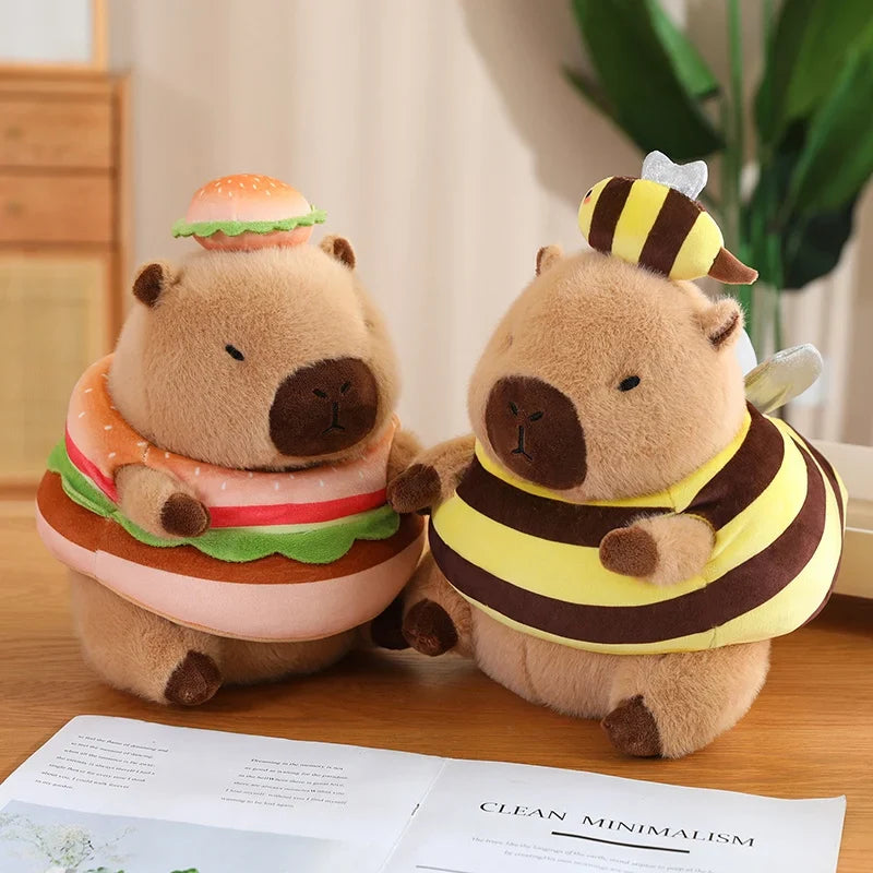 Baby Capybara Animal Dress-up Plushie Collection-Enchanted peach