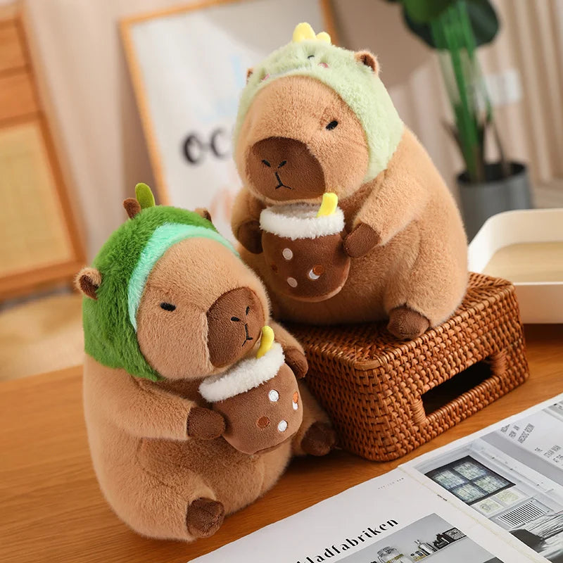 Baby Capybara Animal Dress-up Plushie Collection-Enchanted peach