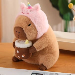 Baby Capybara Animal Dress-up Plushie Collection-Enchanted peach