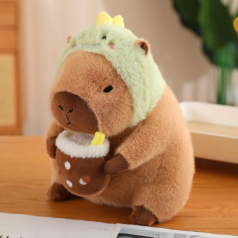 Baby Capybara Animal Dress-up Plushie Collection-Enchanted peach