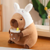 Baby Capybara Animal Dress-up Plushie Collection-Enchanted peach