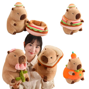 Baby Capybara Animal Dress-up Plushie Collection-Enchanted peach