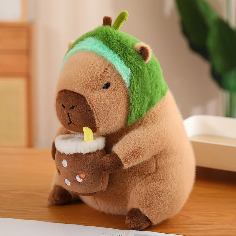 Baby Capybara Animal Dress-up Plushie Collection-Enchanted peach