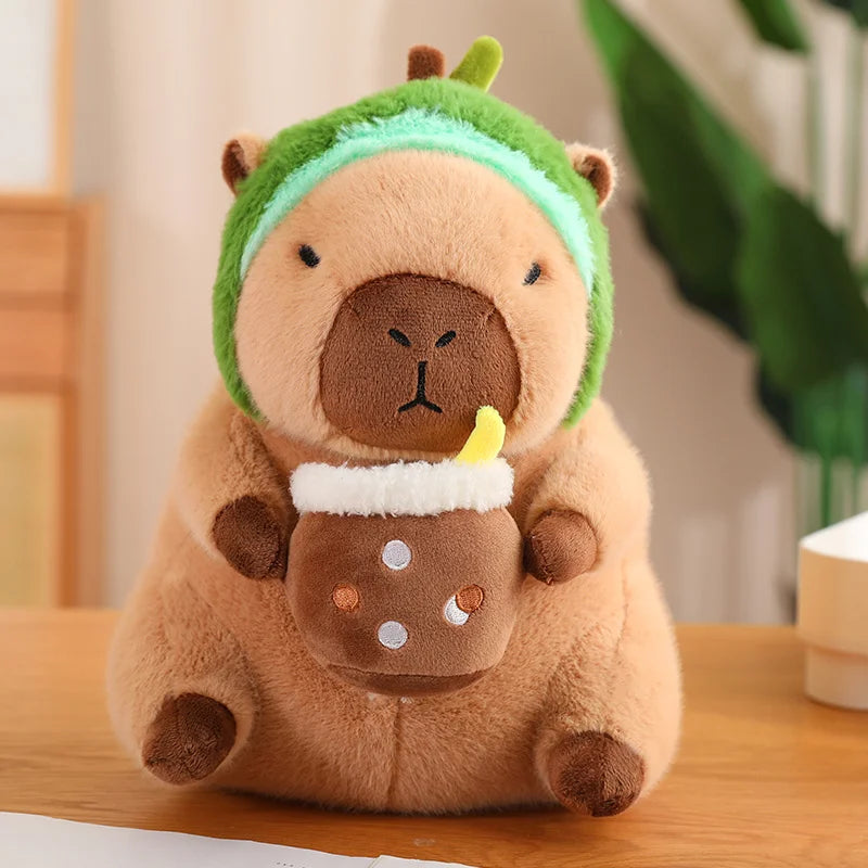 Baby Capybara Animal Dress-up Plushie Collection-Enchanted peach