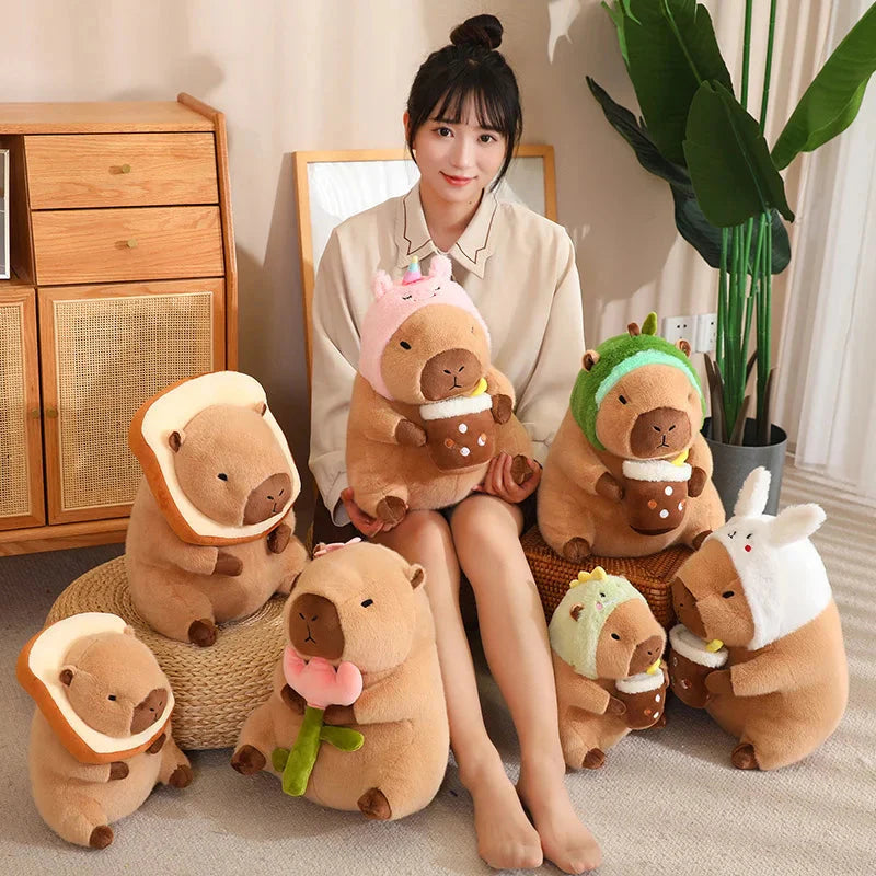 Baby Kawaii Capybara Dress-up Plushies-Enchanted peach