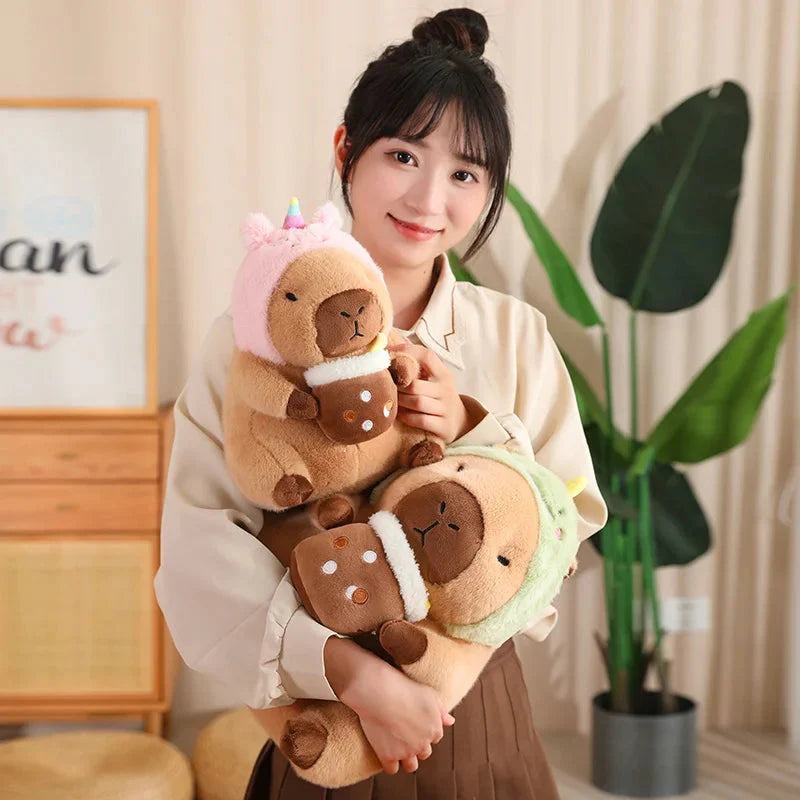 Baby Kawaii Capybara Dress-up Plushies-Enchanted peach