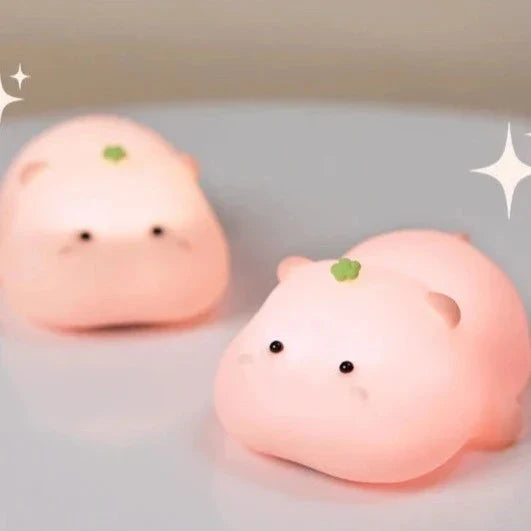 Baby Pink Kawaii Hippo LED Night Light-Enchanted peach