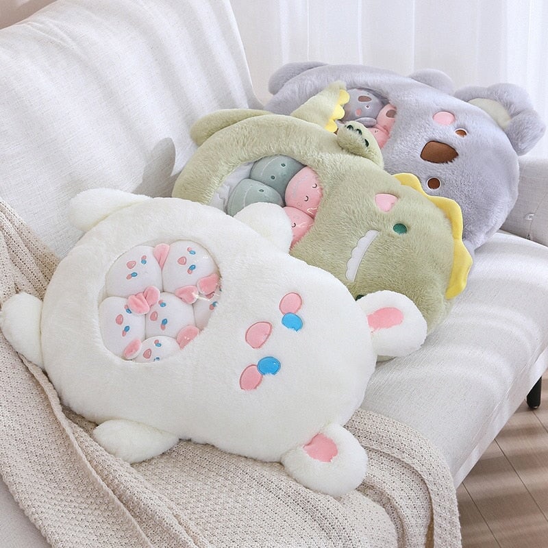 Bag of Koala Dino Bunny Panda Plushie Collection-Enchanted peach