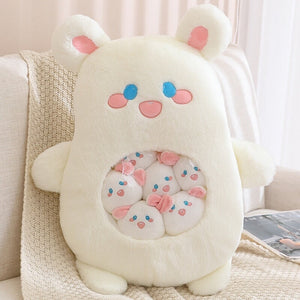 Bag of Koala Dino Bunny Panda Plushie Collection-Enchanted peach