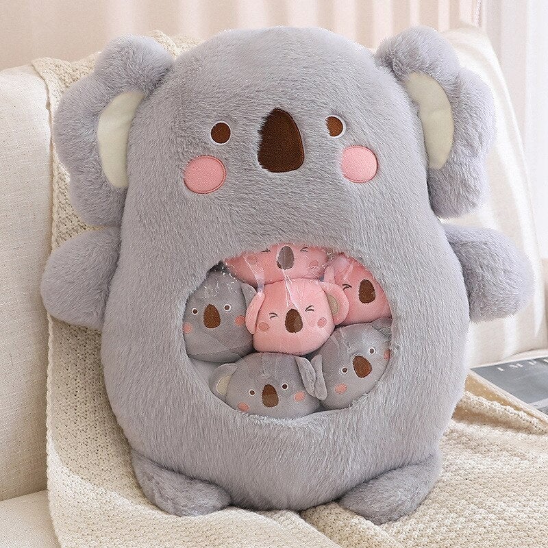 Bag of Koala Dino Bunny Panda Plushie Collection-Enchanted peach