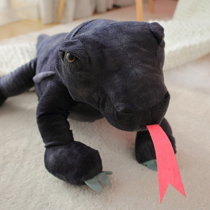 Baja the Black Komodo Dragon Lizard Plushie-Enchanted peach