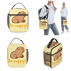 'Be Cappy' Capybara Lunch Bag-Enchanted peach