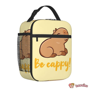 'Be Cappy' Capybara Lunch Bag-Enchanted peach