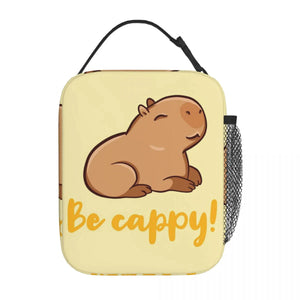 'Be Cappy' Capybara Lunch Bag-Enchanted peach