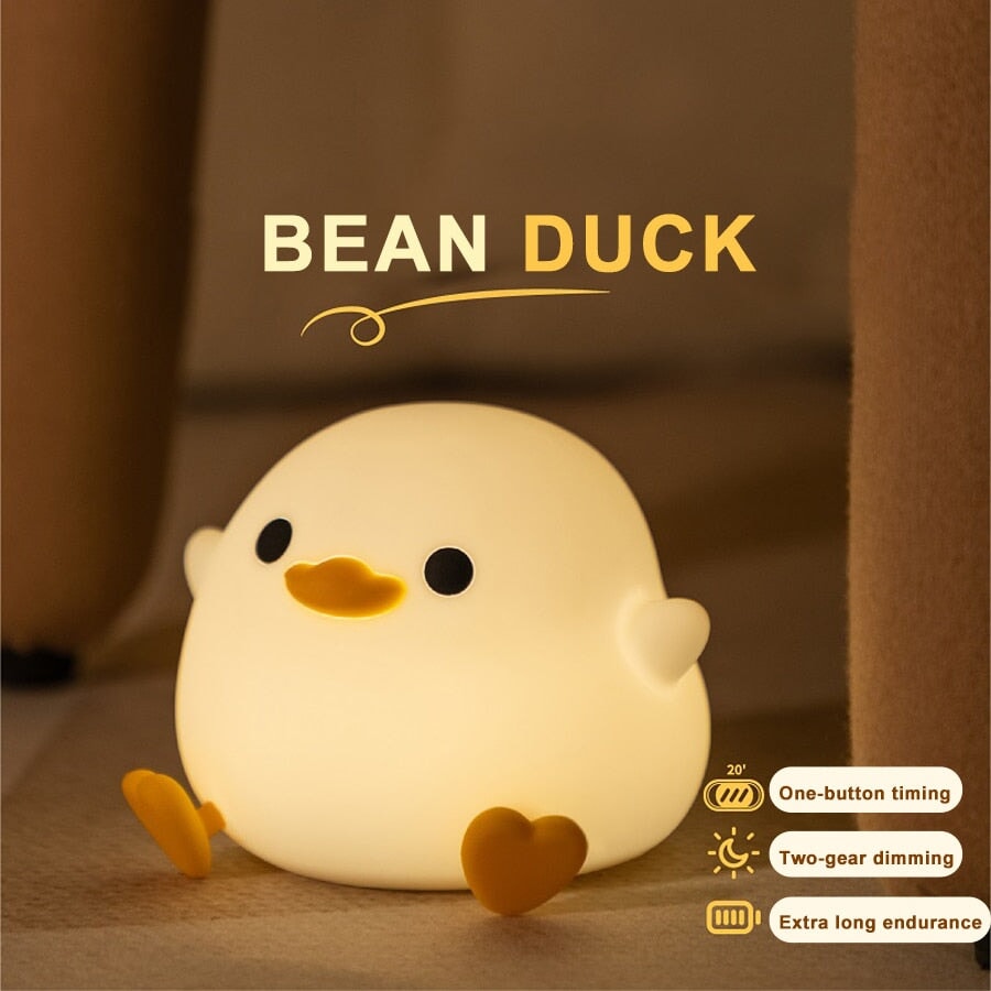 Bean Duck LED Night Light-Enchanted peach