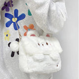 Bear Bunny Shoulder Crossbody Bag-Enchanted peach