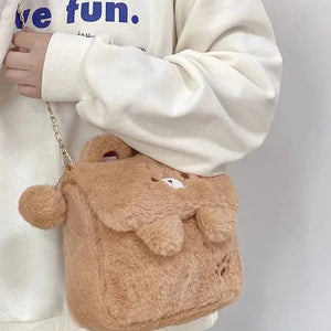 Bear Bunny Shoulder Crossbody Bag-Enchanted peach