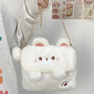 Bear Bunny Shoulder Crossbody Bag-Enchanted peach