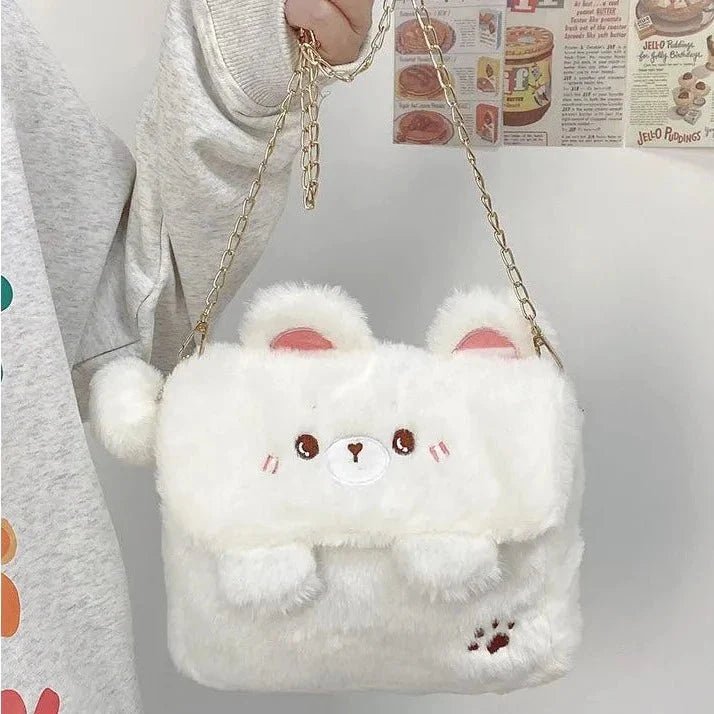 Bear Bunny Shoulder Crossbody Bag-Enchanted peach