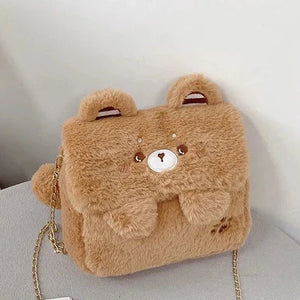 Bear Bunny Shoulder Crossbody Bag-Enchanted peach