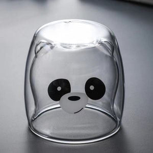 Bear Duck Panda Glass Cup-Enchanted peach