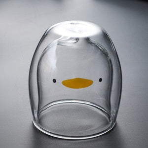 Bear Duck Panda Glass Cup-Enchanted peach